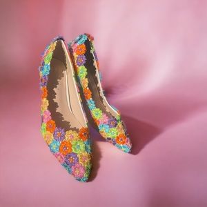colorful lace heels